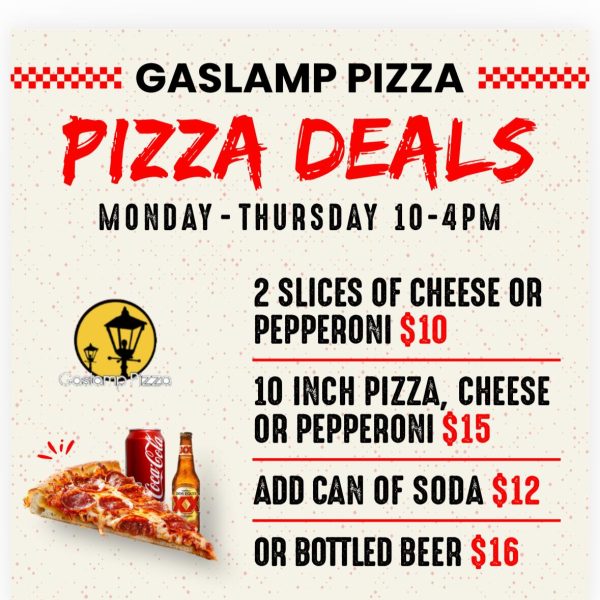 Gaslamp Pizza weekly deals