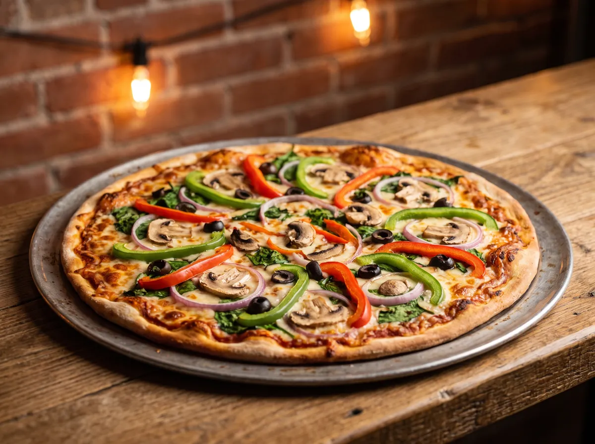 Vegan veggie pizza with gluten-free crust option in downtown San Diego Vegan veggie pizza with gluten-free crust option in downtown San Diego